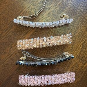 Faux Crystal Hair Barrettes Set of four